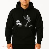Halloween Dog Funny Skeleton Skeleton Chasing Dog Gift Hoodie thumb 2