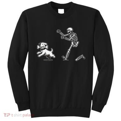 Halloween Dog Funny Skeleton Skeleton Chasing Dog Gift Sweatshirt