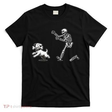 Halloween Dog Funny Skeleton Skeleton Chasing Dog Gift T-Shirt