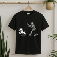 Halloween Dog Funny Skeleton Skeleton Chasing Dog Gift T-Shirt thumb 2