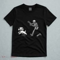 Halloween Dog Funny Skeleton Skeleton Chasing Dog Gift T-Shirt thumb 5