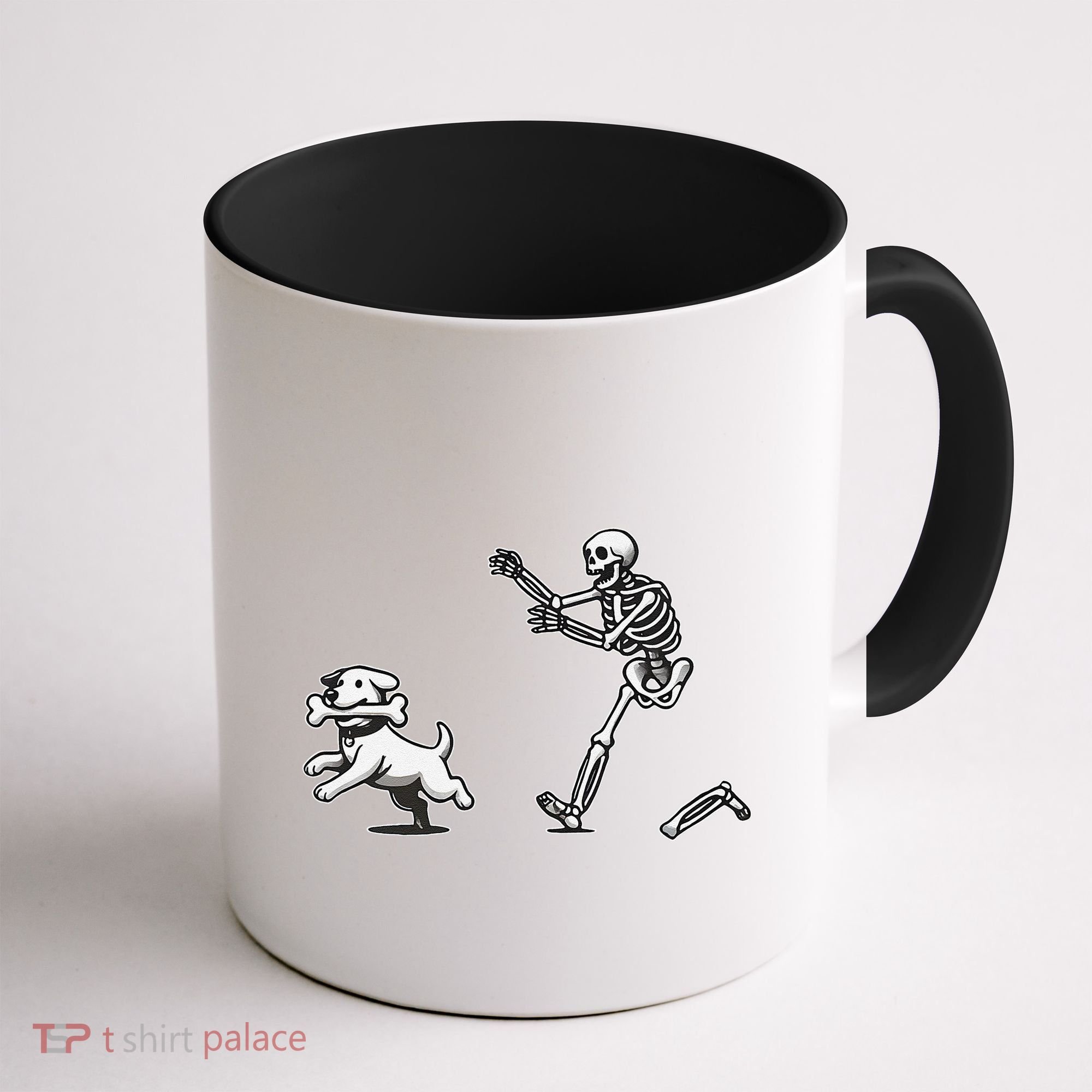 Halloween Dog Funny Skeleton Skeleton Chasing Dog Gift Coffee Mug