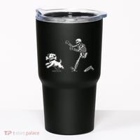 Halloween Dog Funny Skeleton Skeleton Chasing Dog Gift Tumbler thumb 0