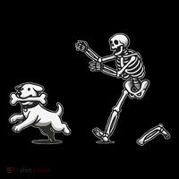 Halloween Dog Funny Skeleton Skeleton Chasing Dog Gift Mousepad thumb 1