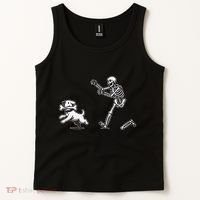 Halloween Dog Funny Skeleton Skeleton Chasing Dog Gift Tank Top thumb 2
