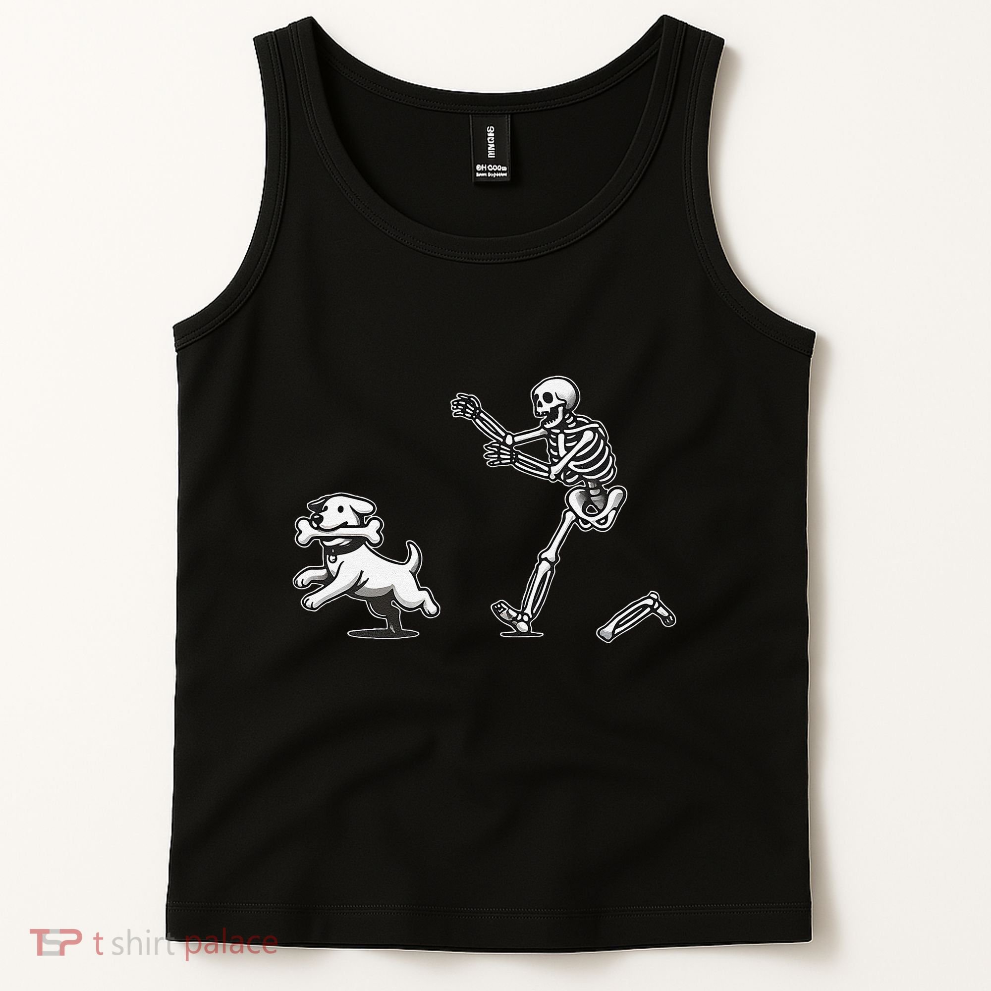 Halloween Dog Funny Skeleton Skeleton Chasing Dog Gift Tank Top