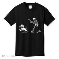 Halloween Dog Funny Skeleton Skeleton Chasing Dog Gift Kids T-Shirt thumb 0