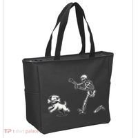 Halloween Dog Funny Skeleton Skeleton Chasing Dog Gift Tote Bag thumb 2