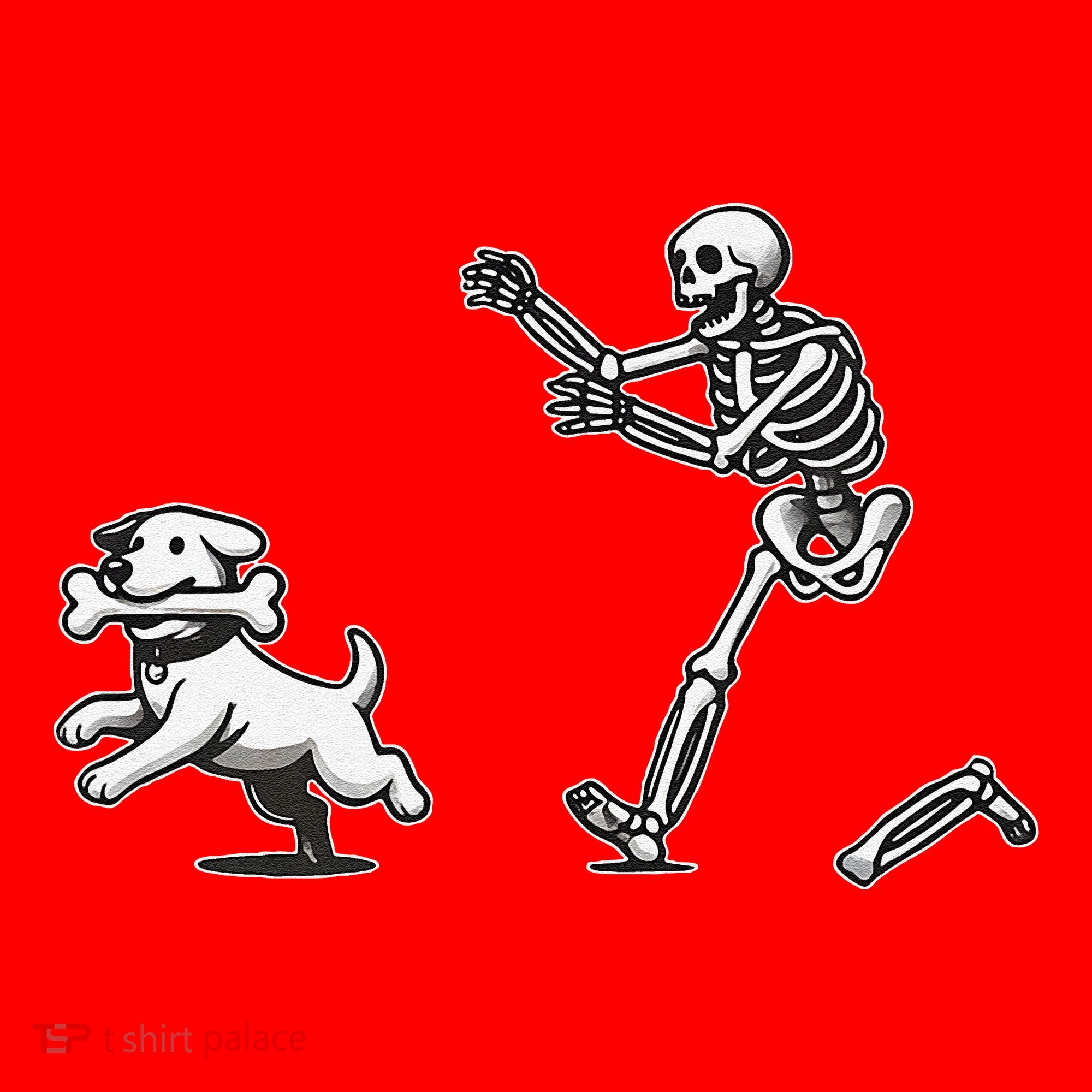 Halloween Dog Funny Skeleton Skeleton Chasing Dog Gift Santa Hat
