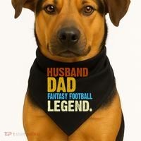 Husband Dad Fantasy Football Legend USA-Made Doggie Bandana thumb 1