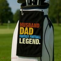 Husband Dad Fantasy Football Legend Golf Towel thumb 2