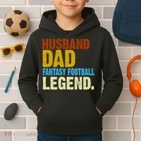 Husband Dad Fantasy Football Legend Kids Hoodie thumb 2