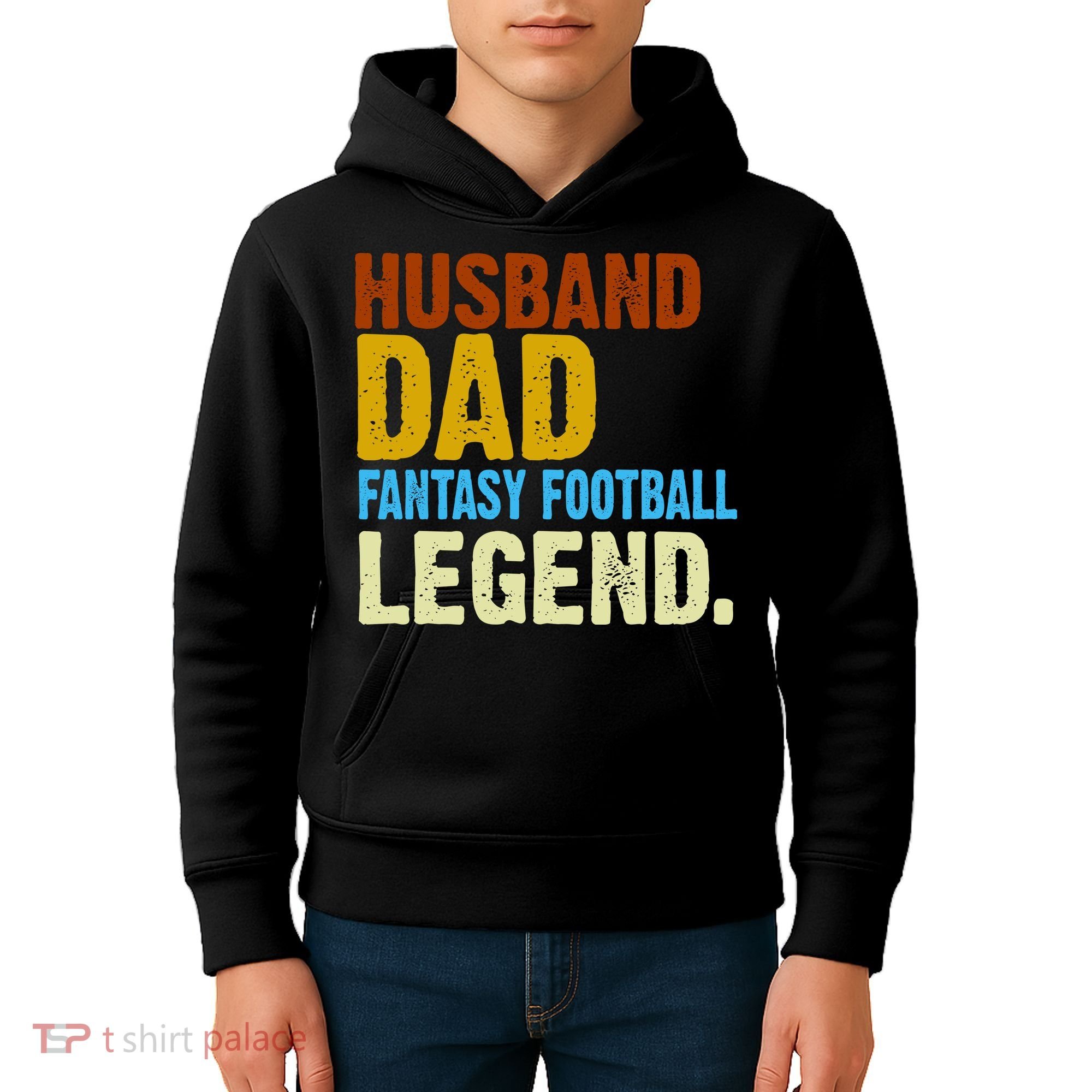 Husband Dad Fantasy Football Legend Kids Hoodie