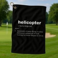 Helicopter Definition Funny Rotary Wing Pilot Gift Golf Towel thumb 1