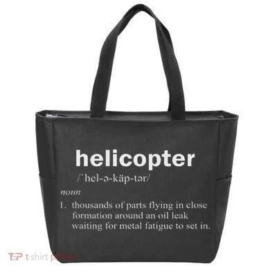 Helicopter Definition Funny Rotary Wing Pilot Gift Tote Bag