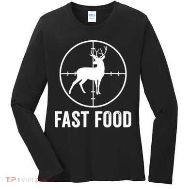 Hunting Deer Fast Food Women's Long Sleeve Shirt
