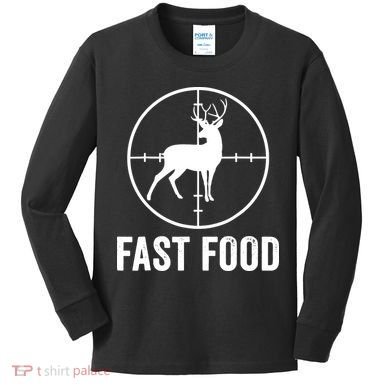 Hunting Deer Fast Food Kids Long Sleeve Shirt