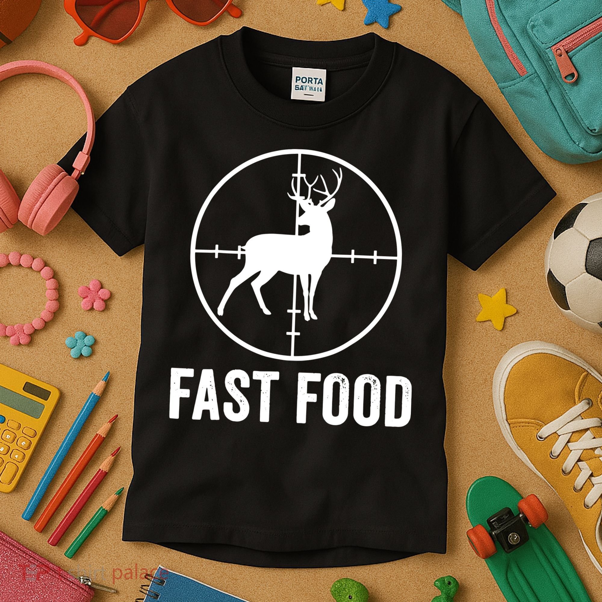 Hunting Deer Fast Food Kids T-Shirt