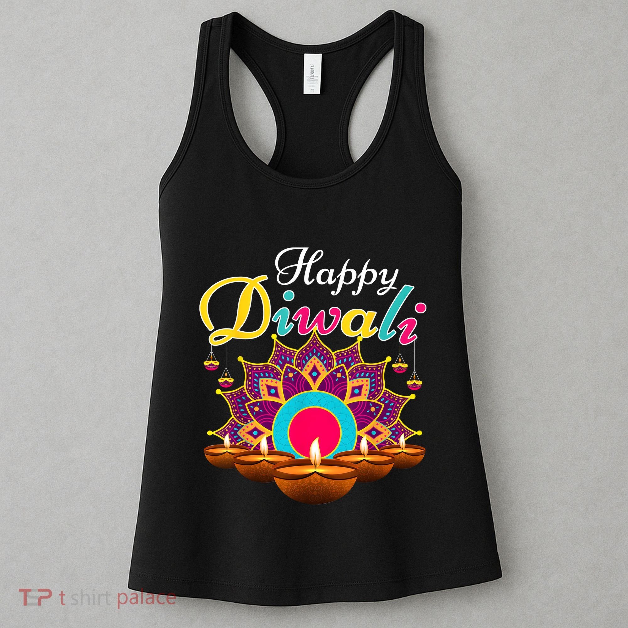 Happy Diwali Funny Festival Costume Lights Matching Family Women's Tank Top