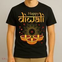 Happy Diwali Festival of Lights Mandala For Indian Hinduism T-Shirt thumb 3