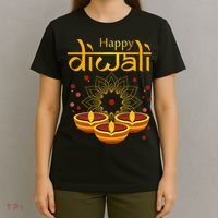Happy Diwali Festival of Lights Mandala For Indian Hinduism T-Shirt thumb 4