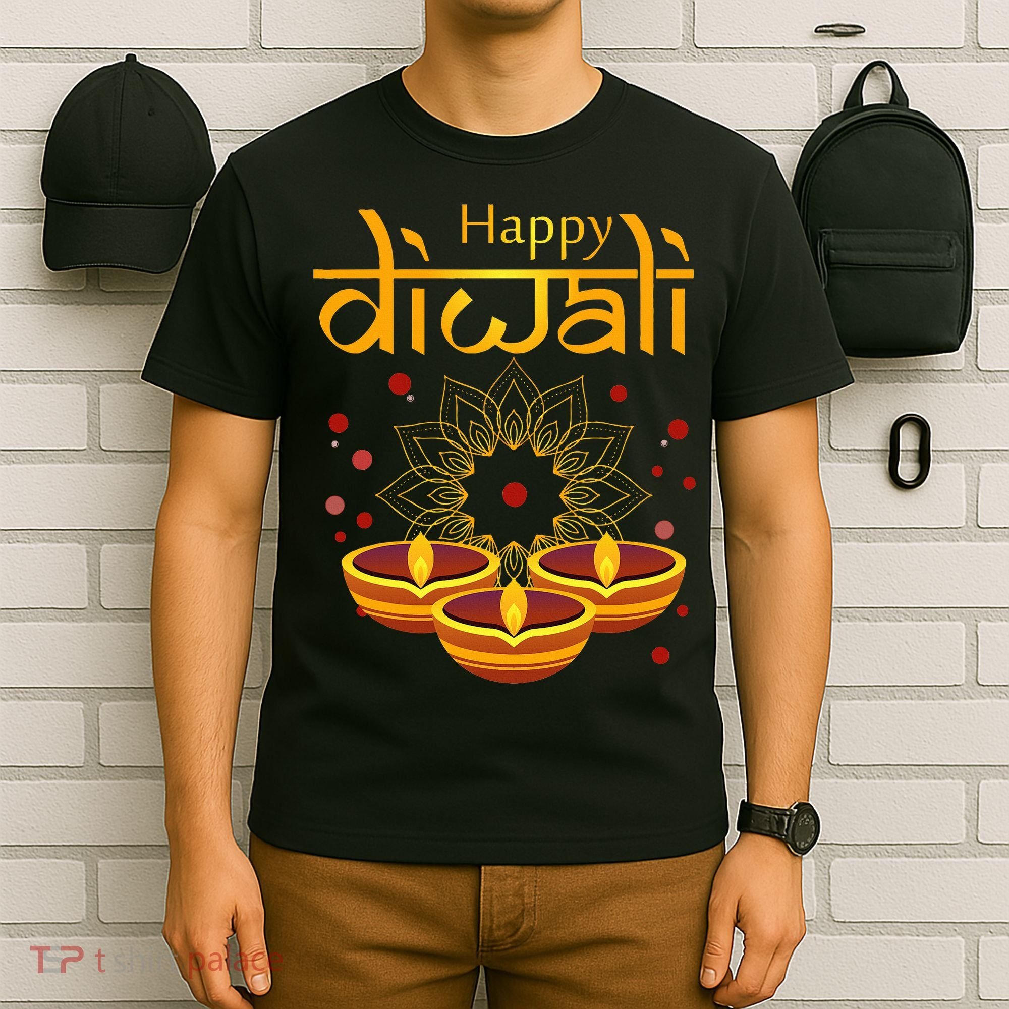 Happy Diwali Festival of Lights Mandala For Indian Hinduism T-Shirt
