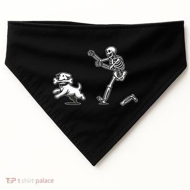 Halloween Dog Funny Skeleton Skeleton Chasing Dog USA-Made Doggie Bandana