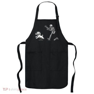 Halloween Dog Funny Skeleton Skeleton Chasing Dog Apron