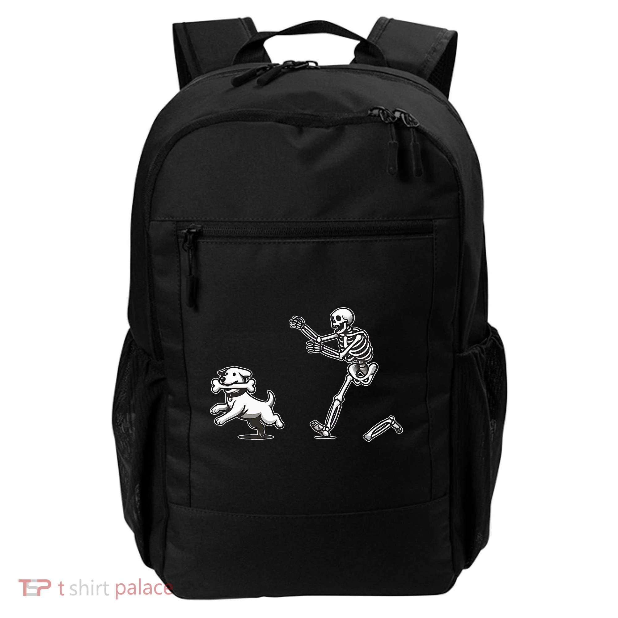Halloween Dog Funny Skeleton Skeleton Chasing Dog Backpack
