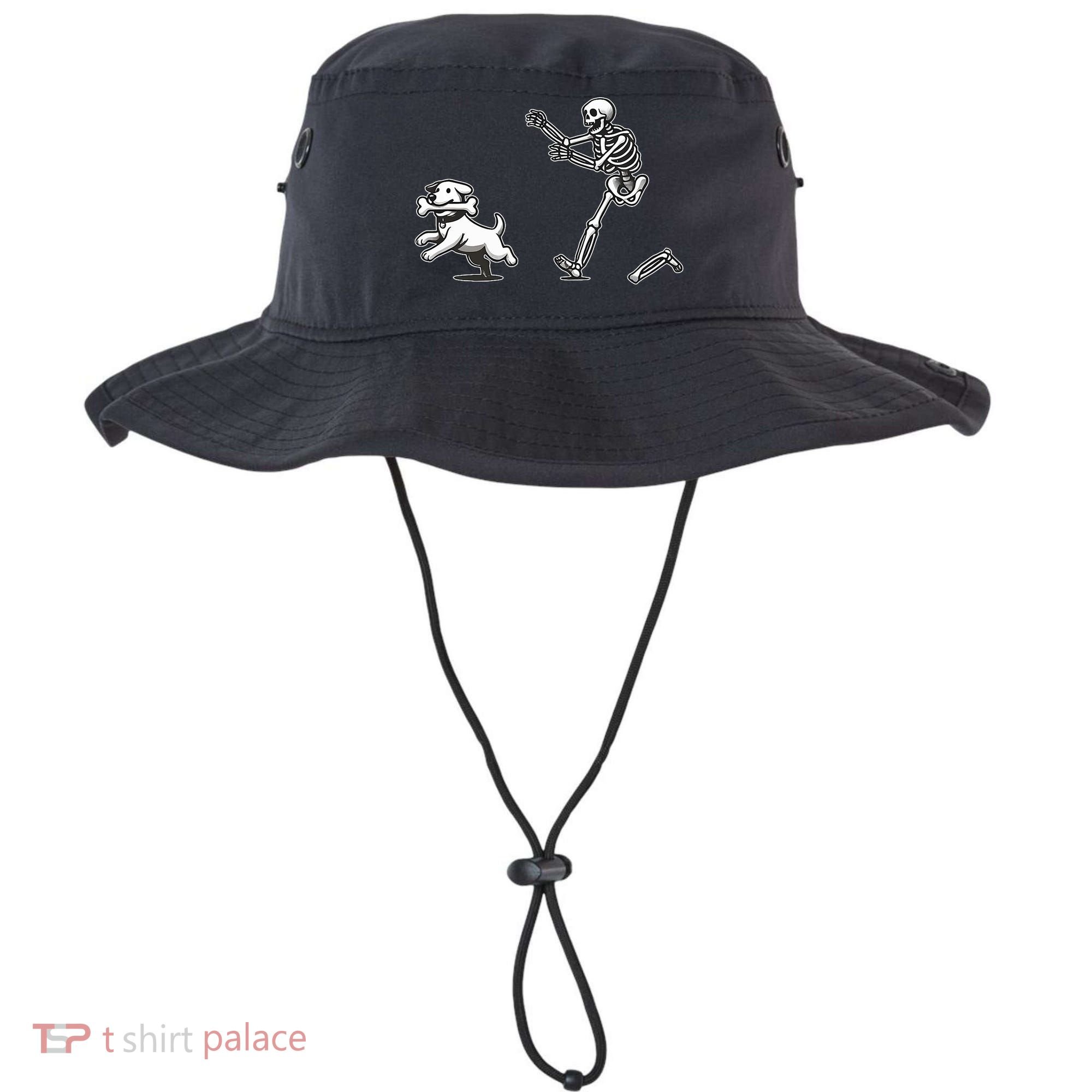 Halloween Dog Funny Skeleton Skeleton Chasing Dog Bucket Hat