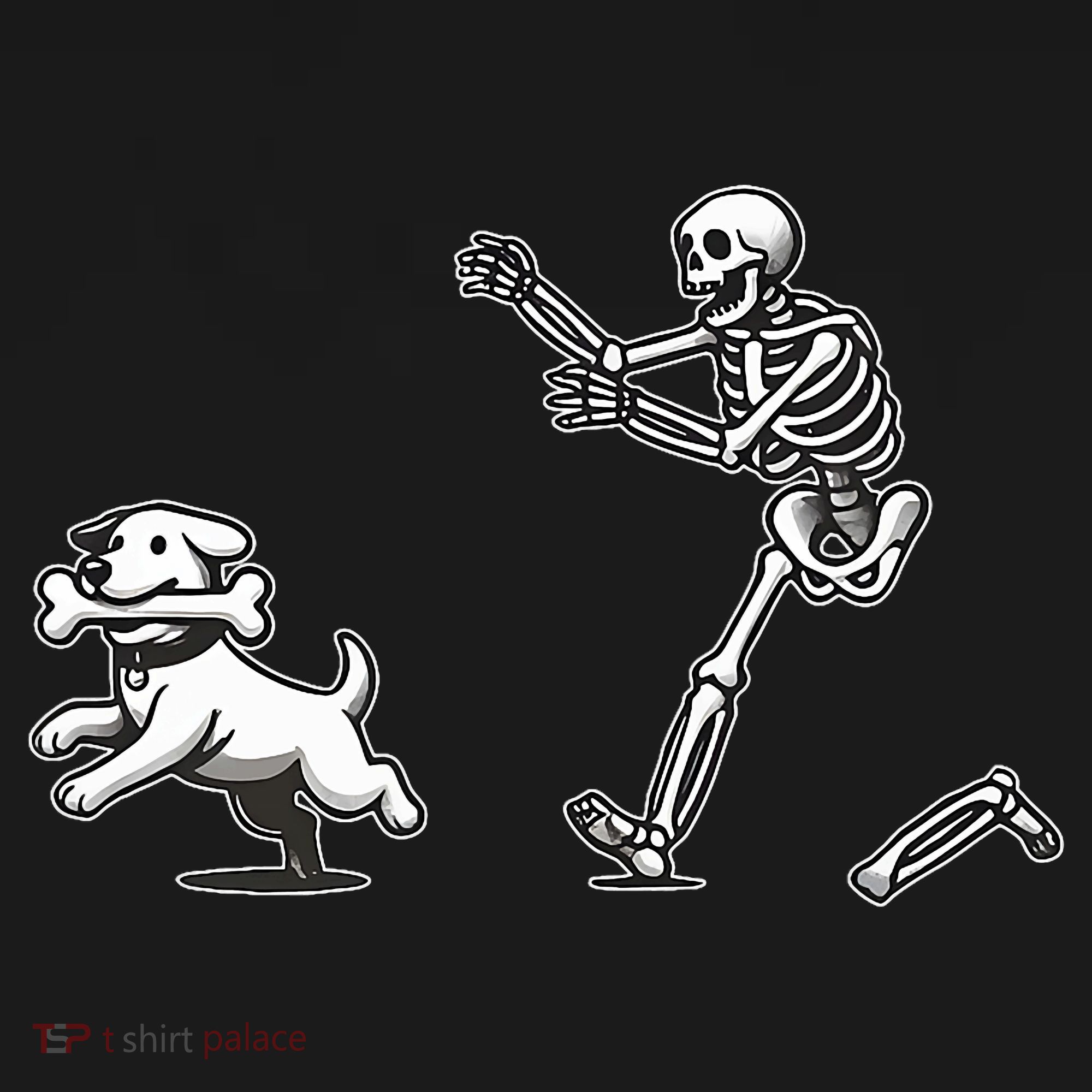 Halloween Dog Funny Skeleton Skeleton Chasing Dog Bucket Hat