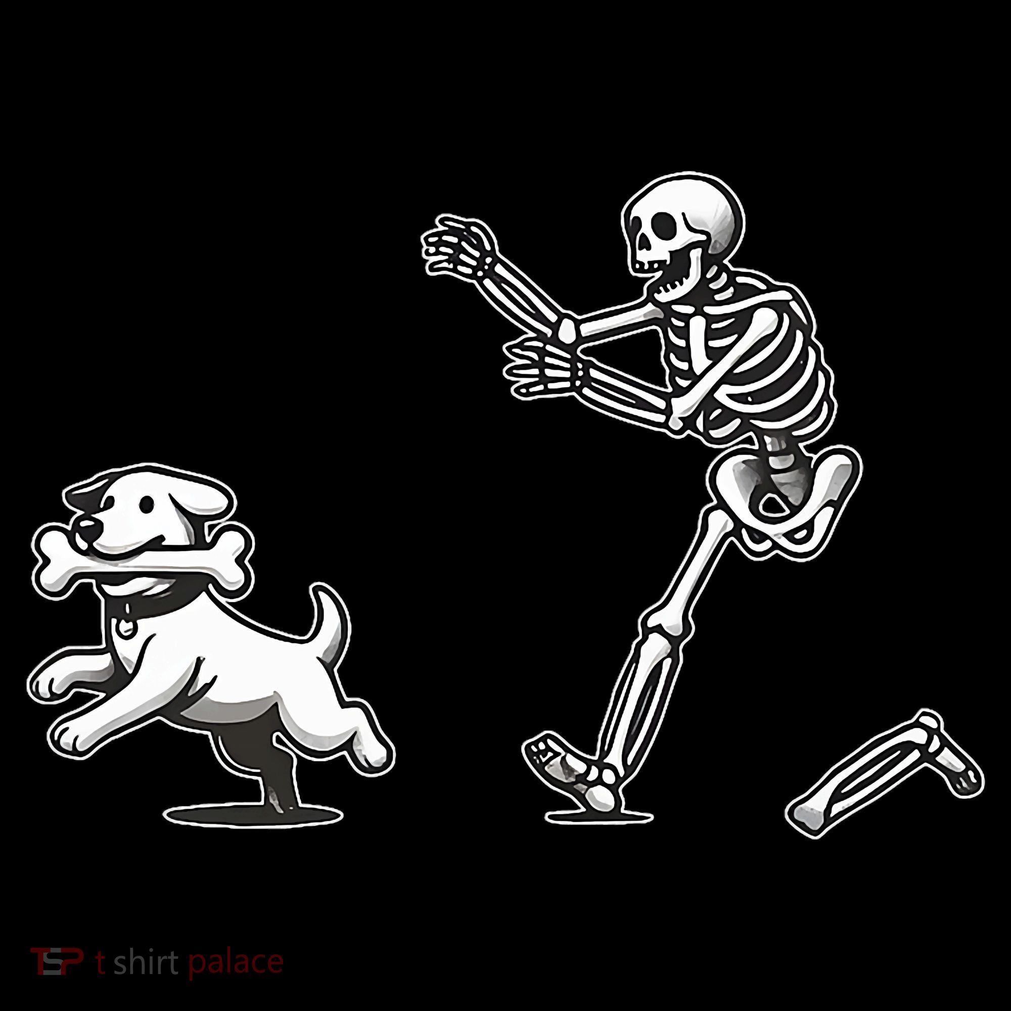 Halloween Dog Funny Skeleton Skeleton Chasing Dog Women's Hoodie