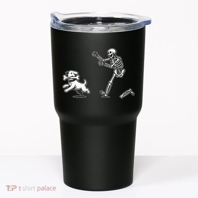 Halloween Dog Funny Skeleton Skeleton Chasing Dog Tumbler