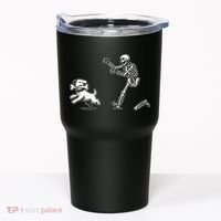 Halloween Dog Funny Skeleton Skeleton Chasing Dog Tumbler thumb 0