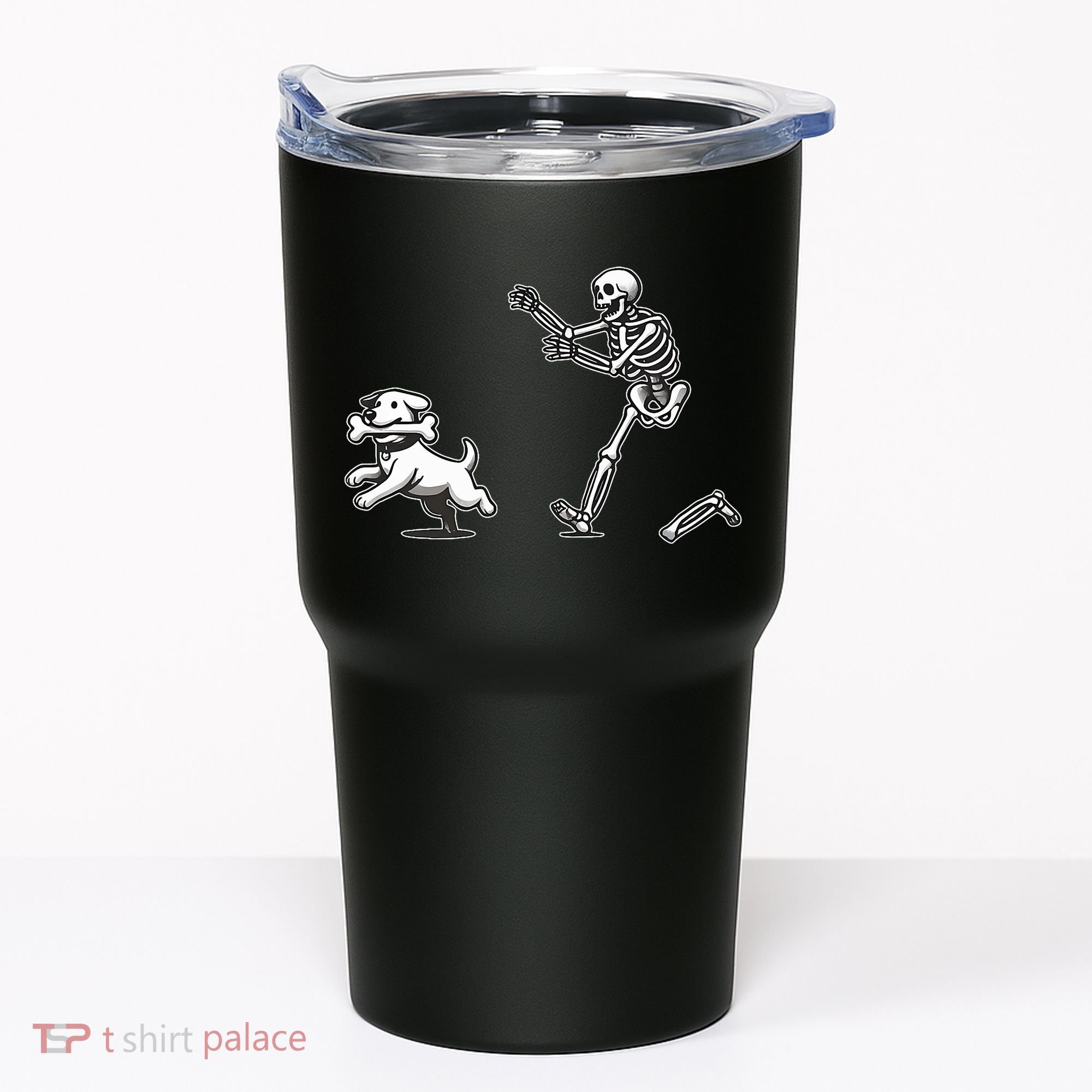 Halloween Dog Funny Skeleton Skeleton Chasing Dog Tumbler