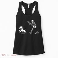 Halloween Dog Funny Skeleton Skeleton Chasing Dog Women's Tank Top thumb 0
