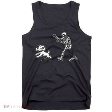 Halloween Dog Funny Skeleton Skeleton Chasing Dog Tank Top