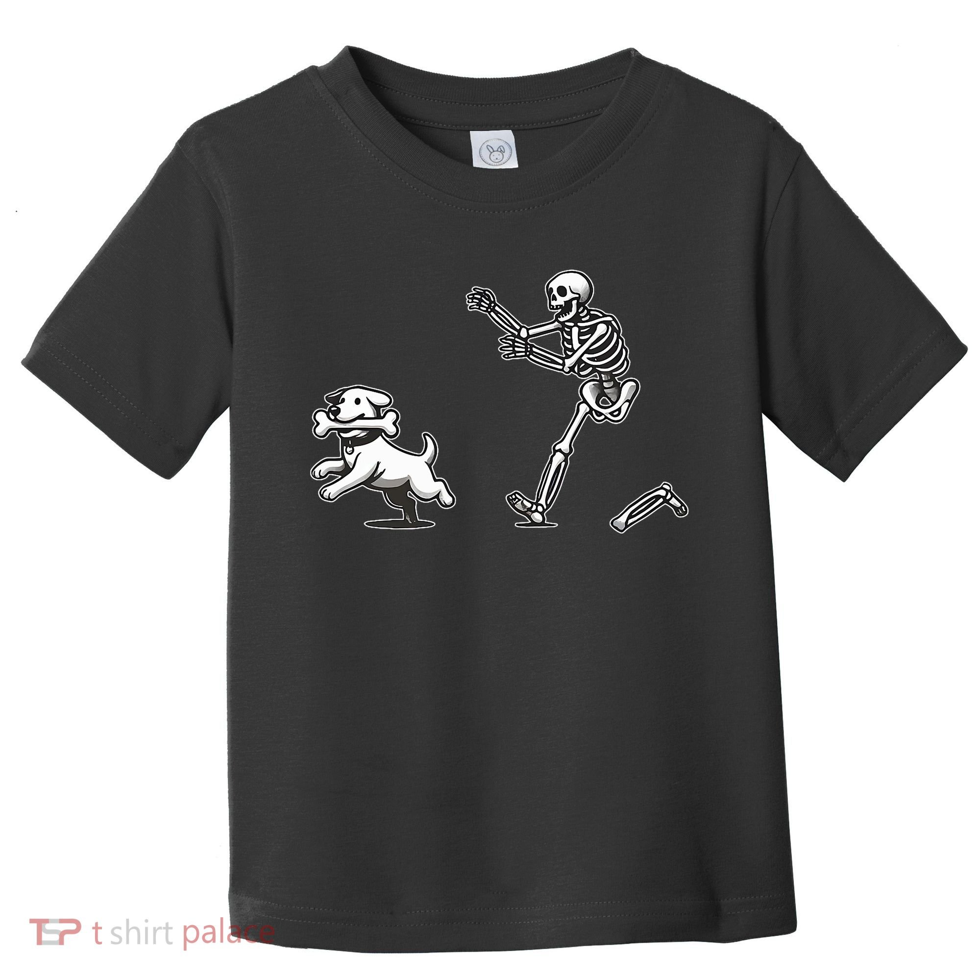 Halloween Dog Funny Skeleton Skeleton Chasing Dog Toddler T-Shirt
