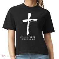 He Died For Me I Live For Him Christian Comfort Colors Boxy T-Shirt thumb 0