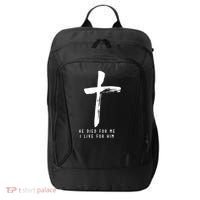 He Died For Me I Live For Him Christian City Backpack thumb 0