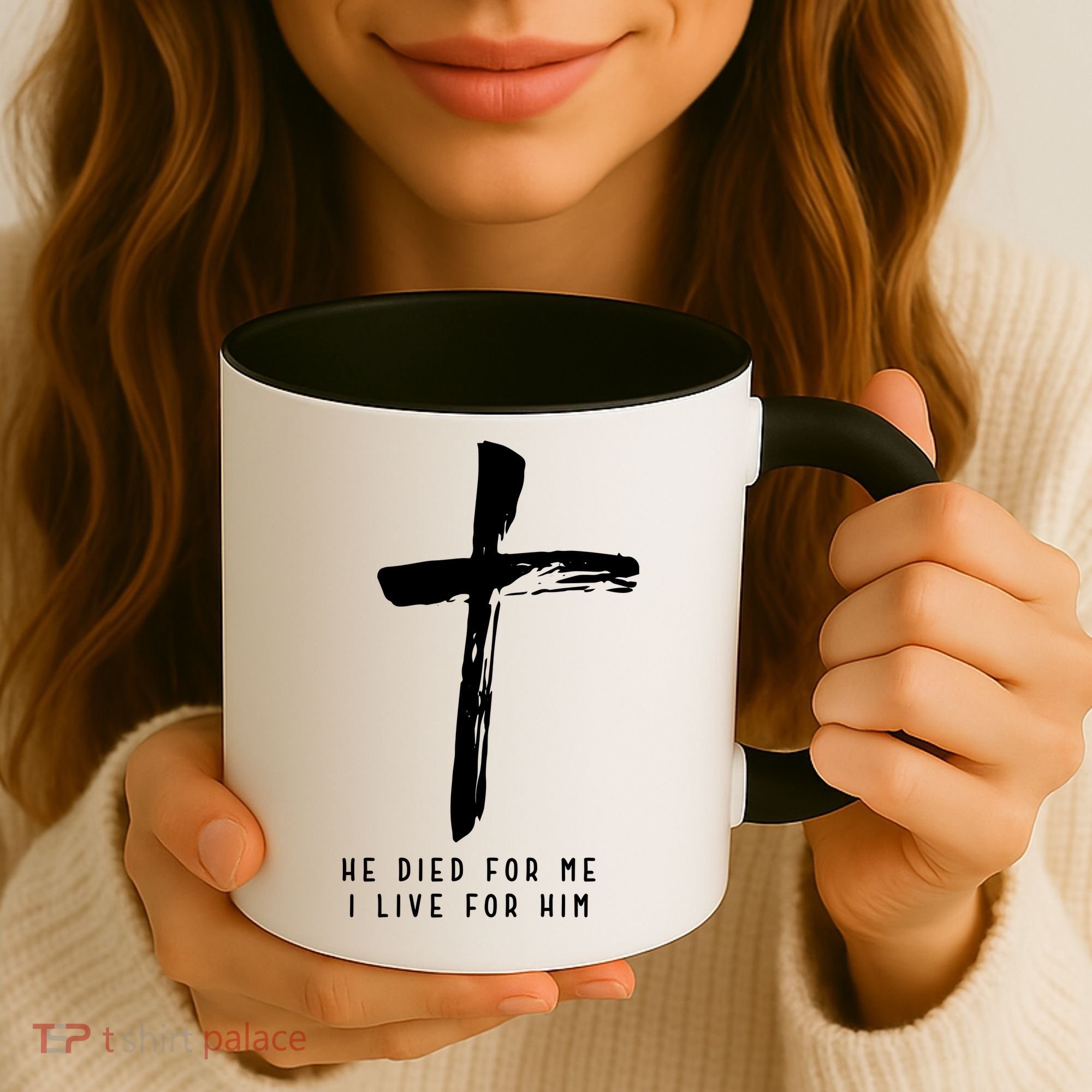He Died For Me I Live For Him Christian Coffee Mug