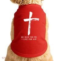 He Died For Me I Live For Him Christian Doggie Tank thumb 0