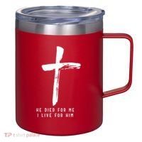 He Died For Me I Live For Him Christian 12oz Stainless Steel Coffee Mug thumb 0