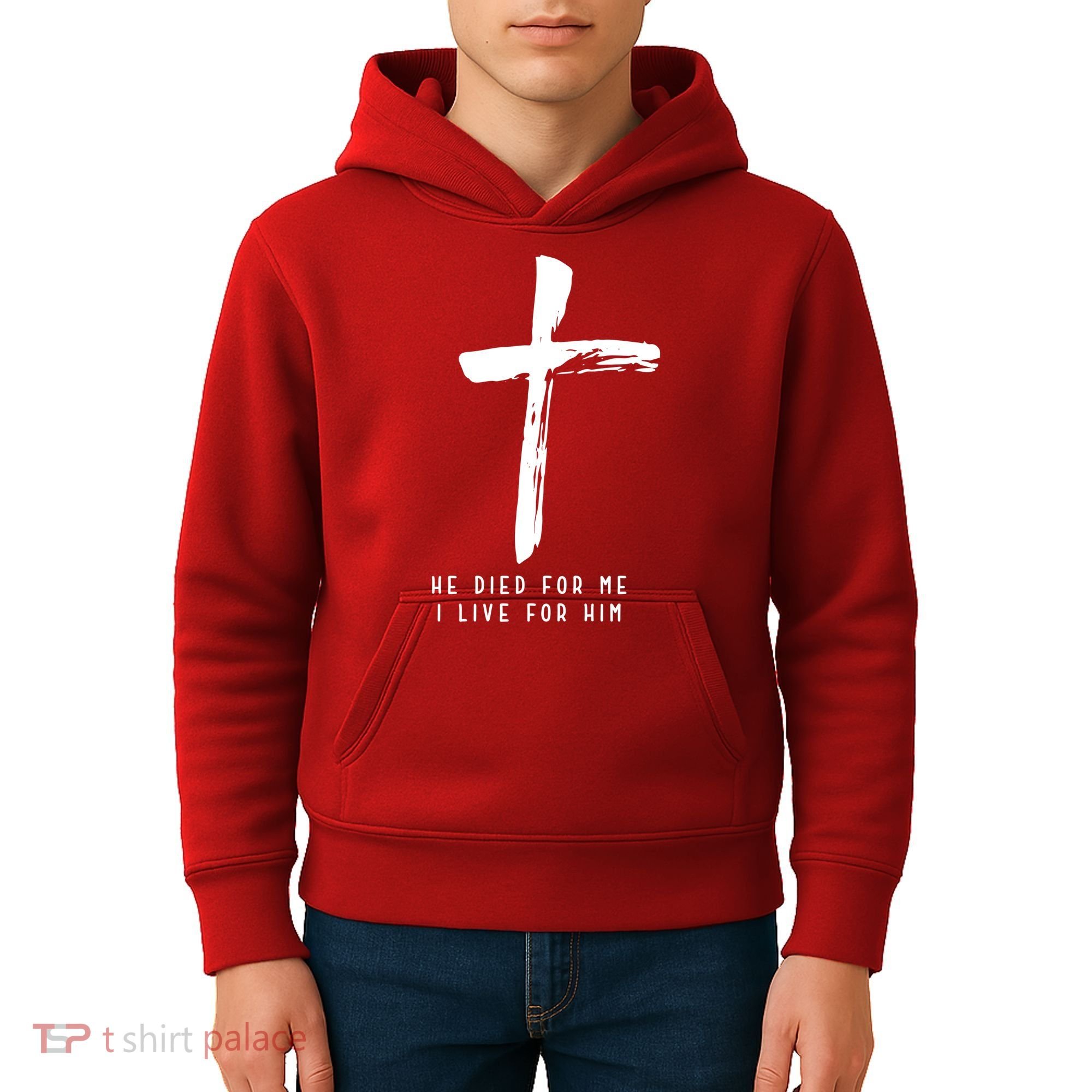 He Died For Me I Live For Him Christian Kids Hoodie