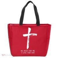 He Died For Me I Live For Him Christian Tote Bag thumb 0