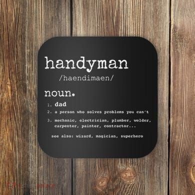 Handyman Definition Funny Dad Handyman FatherS Day Gift Coaster