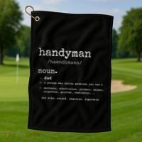Handyman Definition Funny Dad Handyman FatherS Day Gift Golf Towel thumb 1