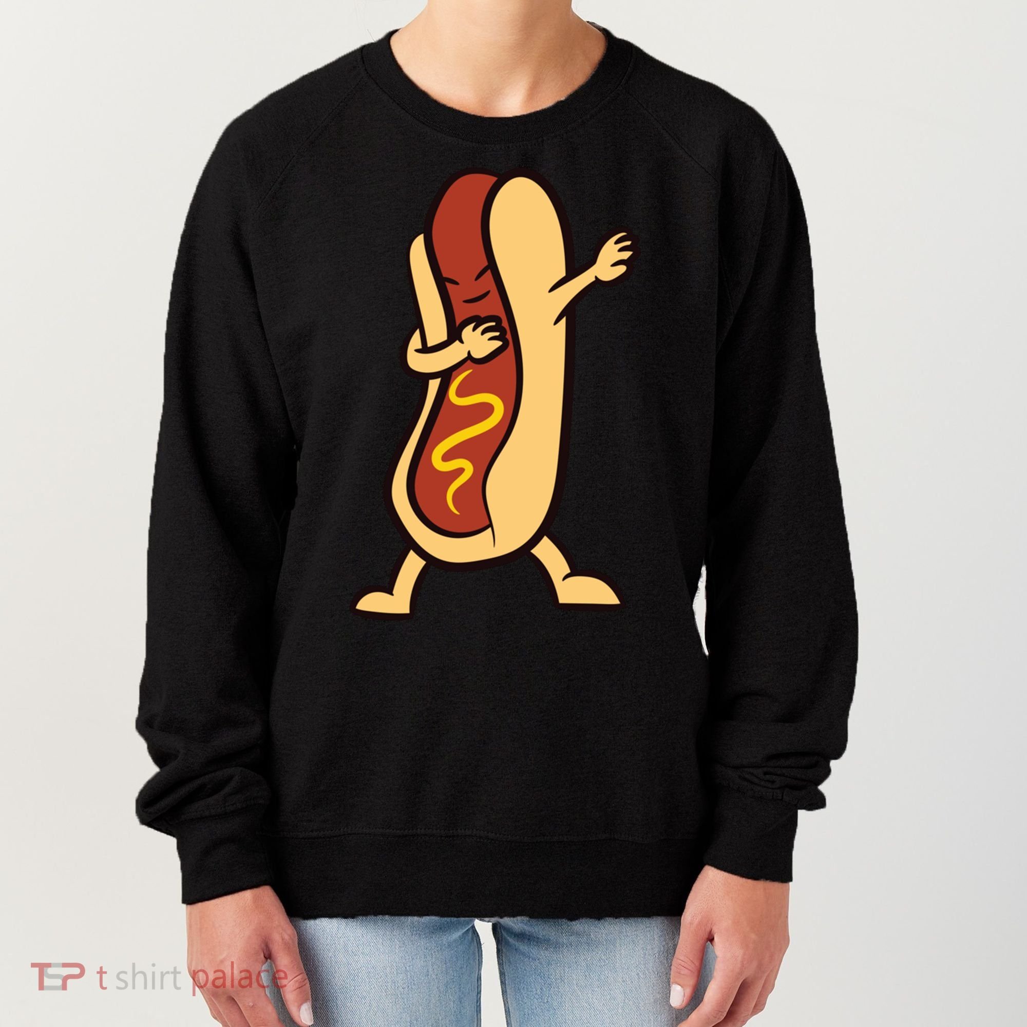 Hotdog Dabbing Funny Hot Dog Cute Gift Women's Sweatshirt
