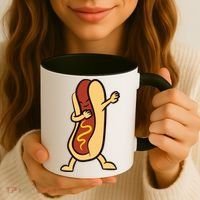 Hotdog Dabbing Funny Hot Dog Cute Gift Coffee Mug thumb 3