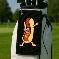 Hotdog Dabbing Funny Hot Dog Cute Gift Golf Towel thumb 2